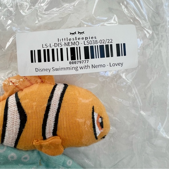 NWT NIB Little Sleepies Disney Swimming with Nemo Sleepyhead Lovey - Picture 2 of 5